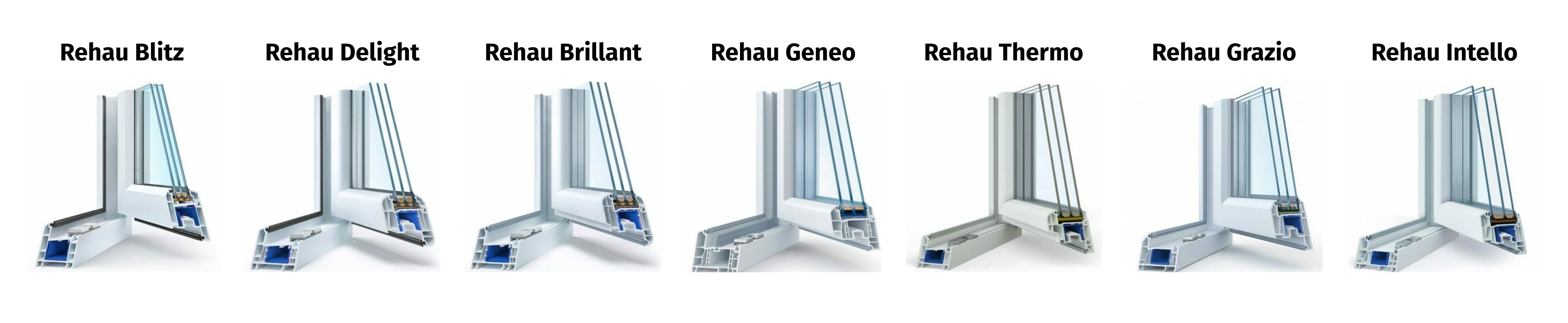 Оконные профили бренда Rehau